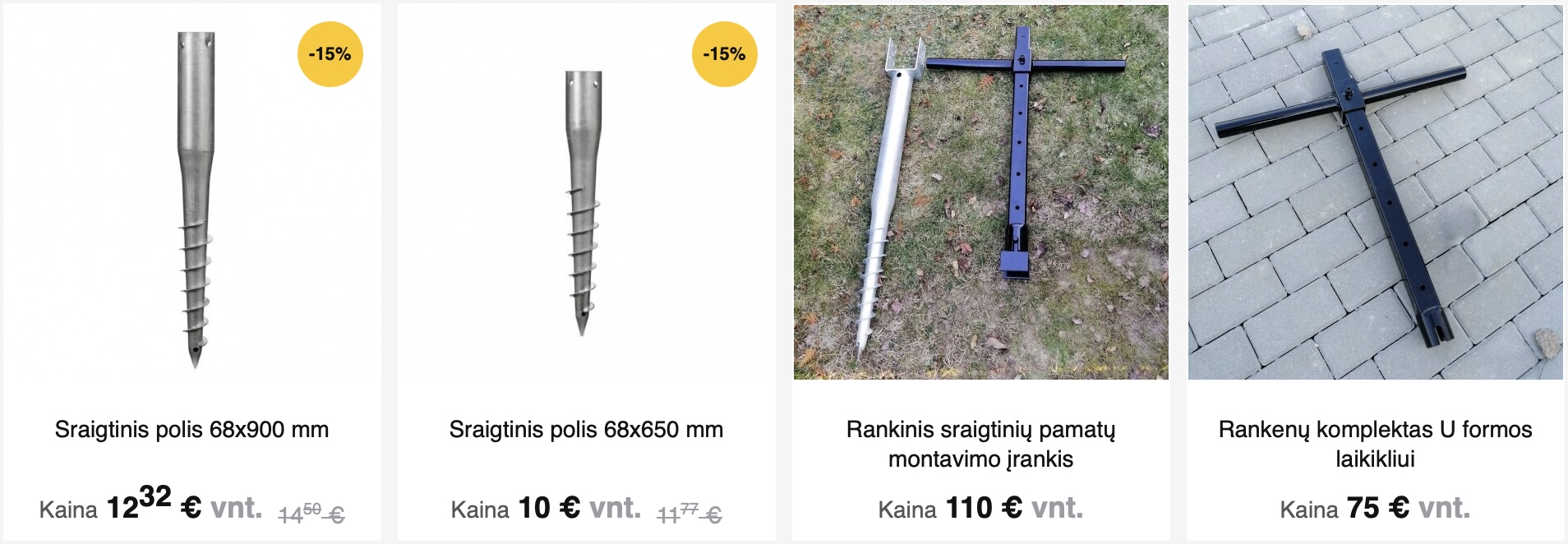O tipo sraigtinis polis / pamatas